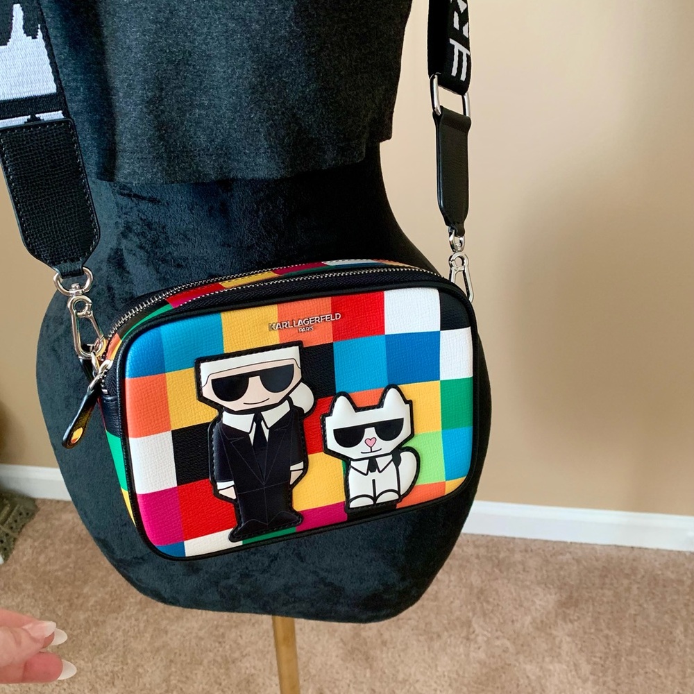 Karl Lagerfeld Colorful Graphic Crossbody Bag - Picture 3 of 11